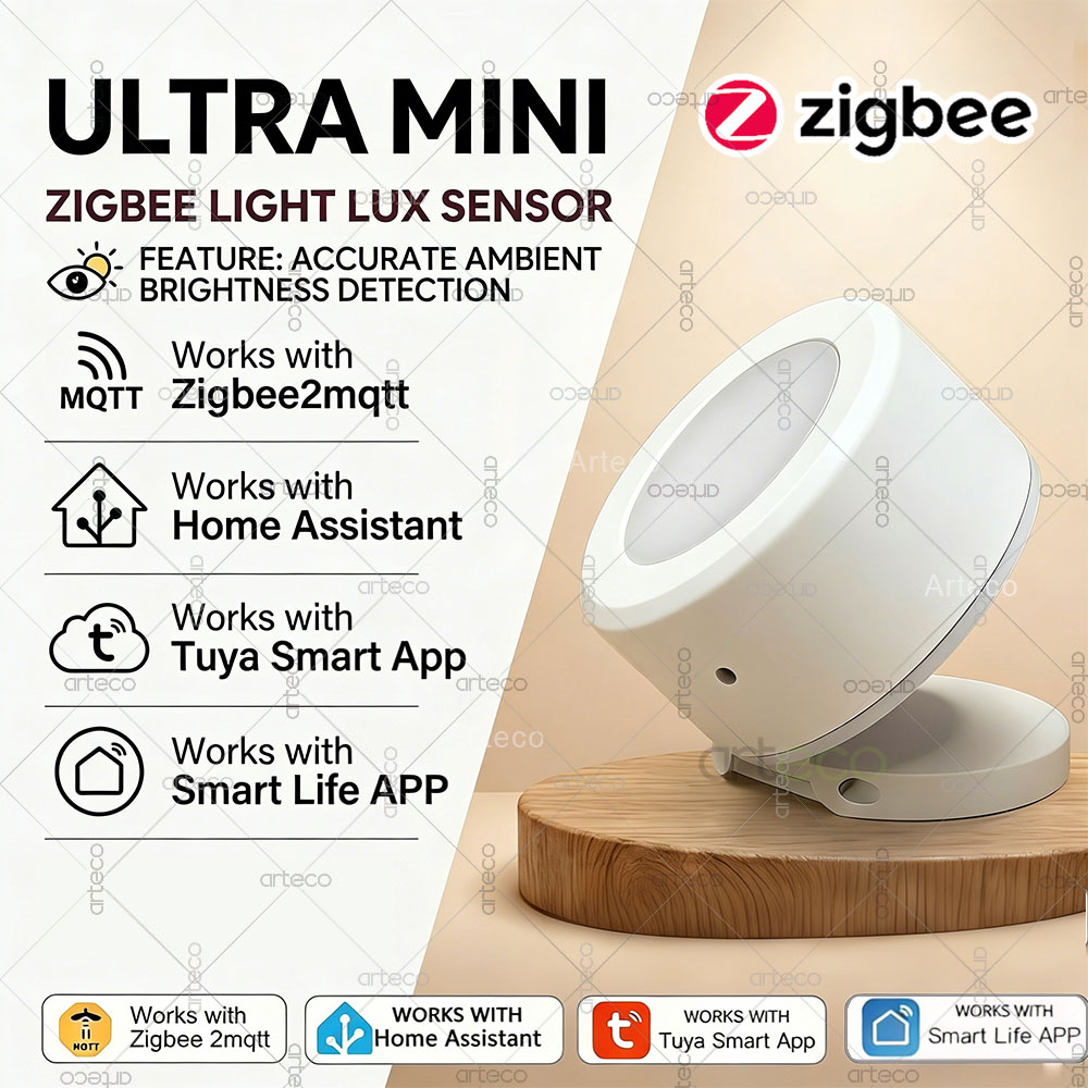 Home Automation Technology - Capteur de lumière Ultra Mini Zigbee,