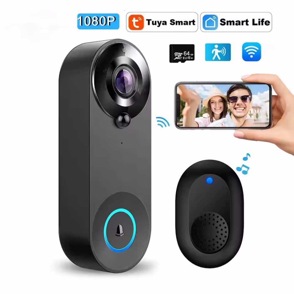 Smart Doorbell Wired - Tuya 1080P sans fil WIFI sonnette
