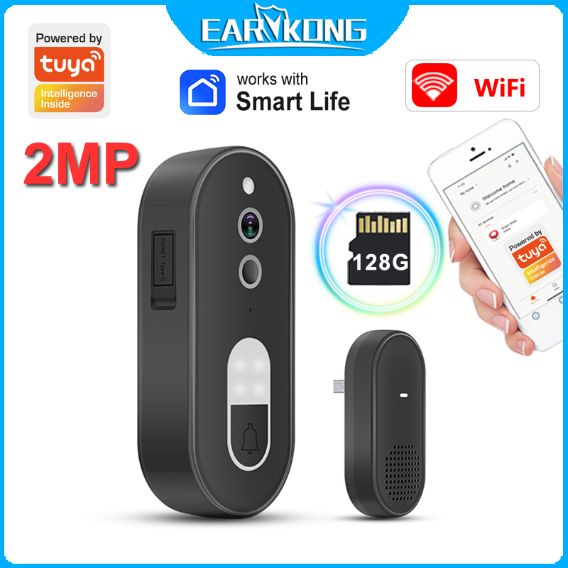 Smart Doorbell Wired - Sonnette vidéo WiFi compatible avec Tuya