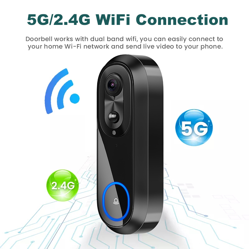 Sonnette vidéo WiFi 5G 2.4G, 1 - Smart Doorbell Wired avis et prix