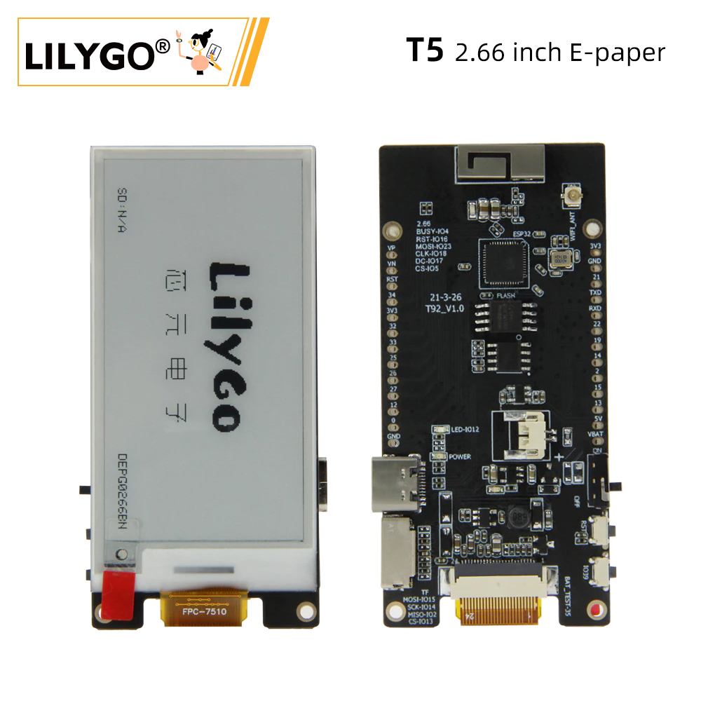 LILYGO® TTGO T5 2.66-Inch E-Pa - Home Automation Arduino avis et prix