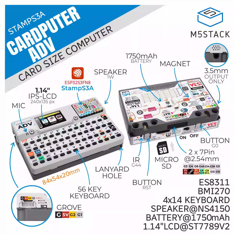 M5Stack Cardputer Adv, ordinat - Iot Diy Home Automation avis et prix
